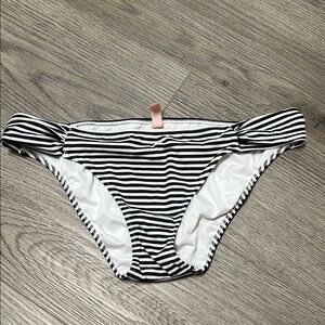 Victoria's Secret Black and White Striped Swim Bottom